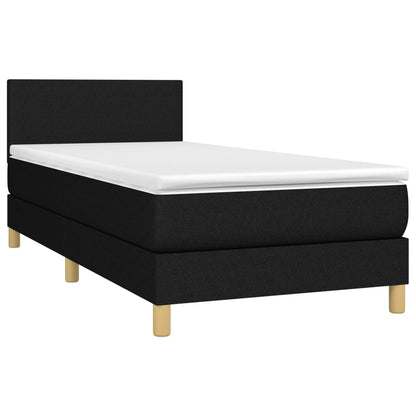 Giroletto a Molle con Materasso Nero 90x200 cm in Tessuto | homemem39