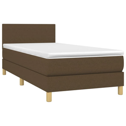 Giroletto a Molle con Materasso Marrone Scuro 90x200 cm Tessuto | homemem39
