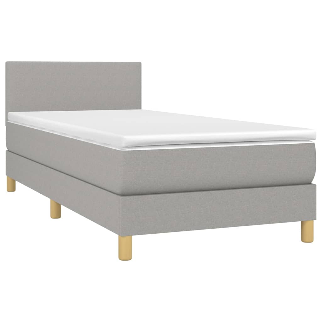 Giroletto a Molle con Materasso Grigio Chiaro100x200 cm Tessuto | homemem39