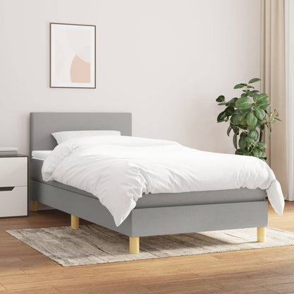 Giroletto a Molle con Materasso Grigio Chiaro100x200 cm Tessuto | homemem39