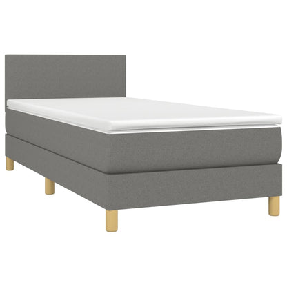 Giroletto a Molle con Materasso Grigio Scuro 100x200 cm Tessuto | homemem39