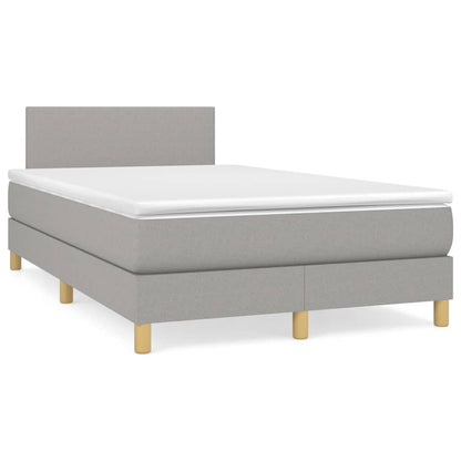 Giroletto a Molle con Materasso Grigio Chiaro 120x200cm Tessuto | homemem39