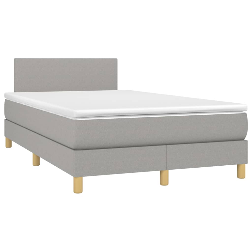 Giroletto a Molle con Materasso Grigio Chiaro 120x200cm Tessuto | homemem39