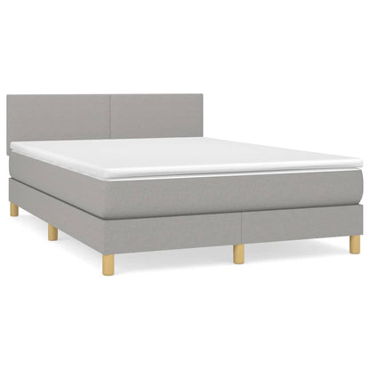 Giroletto a Molle con Materasso Grigio Chiaro 140x190cm Tessuto | homemem39