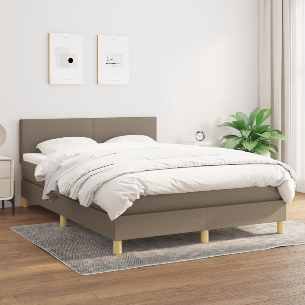 Giroletto a Molle con Materasso Tortora 140x190 cm in Tessuto | homemem39