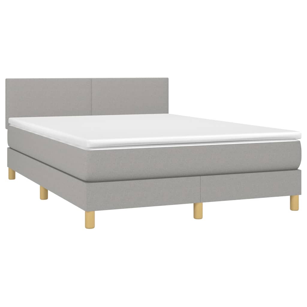 Giroletto a Molle con Materasso Grigio Chiaro 140x200cm Tessuto | homemem39
