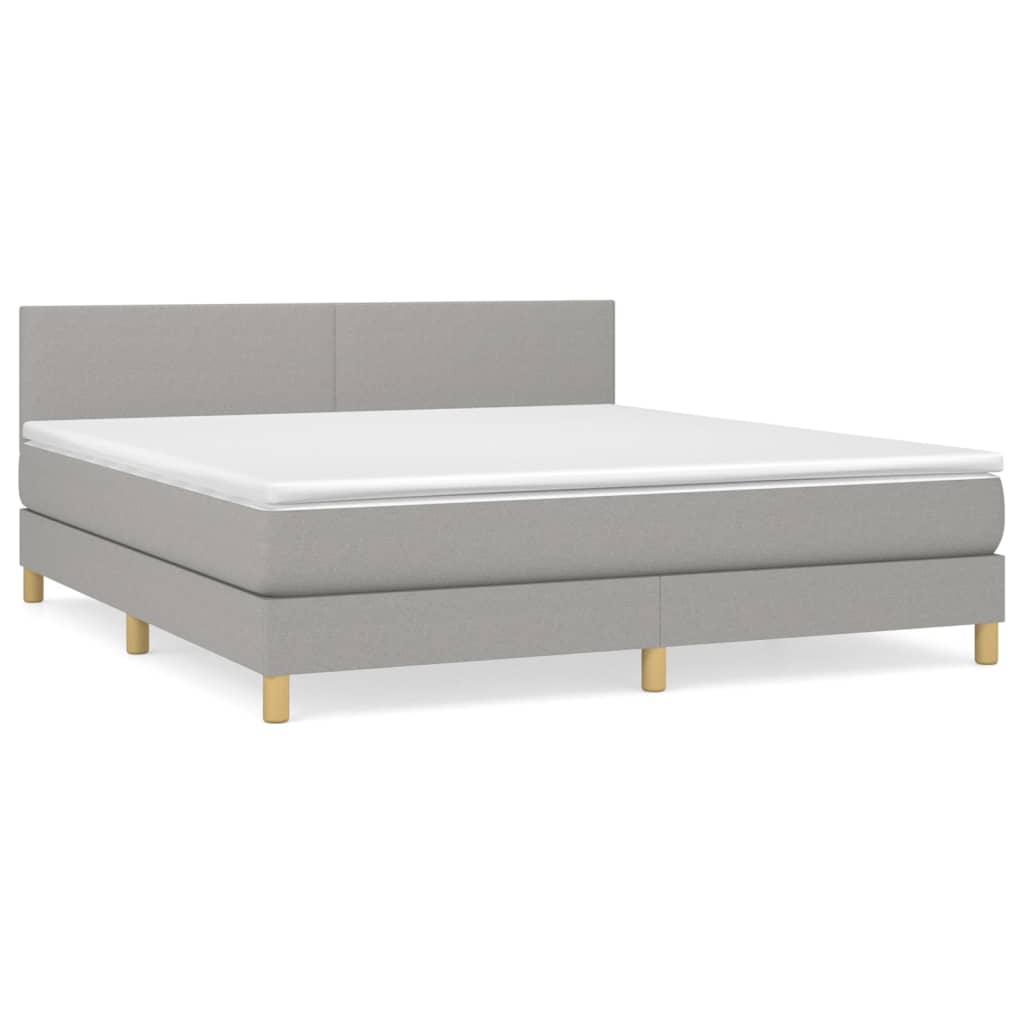 Giroletto a Molle con Materasso Grigio Chiaro160x200 cm Tessuto | homemem39