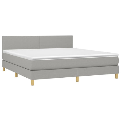 Giroletto a Molle con Materasso Grigio Chiaro160x200 cm Tessuto | homemem39