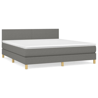 Giroletto a Molle con Materasso Grigio Scuro 160x200 cm Tessuto | homemem39