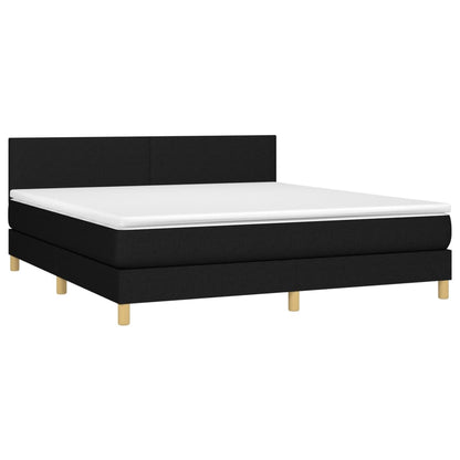 Giroletto a Molle con Materasso Nero 160x200 cm in Tessuto | homemem39