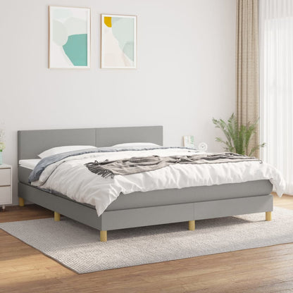 Giroletto a Molle con Materasso Grigio Chiaro180x200 cm Tessuto | homemem39