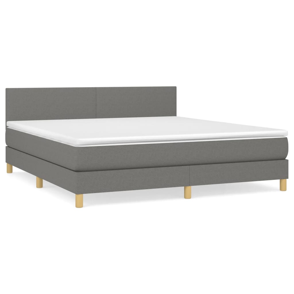 Giroletto a Molle con Materasso Grigio Scuro 180x200 cm Tessuto | homemem39
