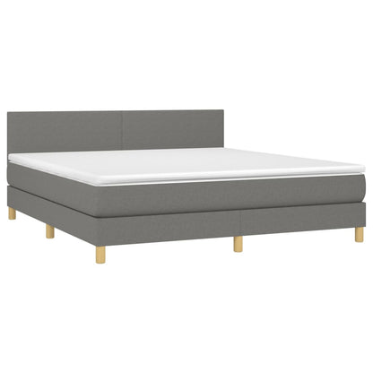 Giroletto a Molle con Materasso Grigio Scuro 180x200 cm Tessuto | homemem39