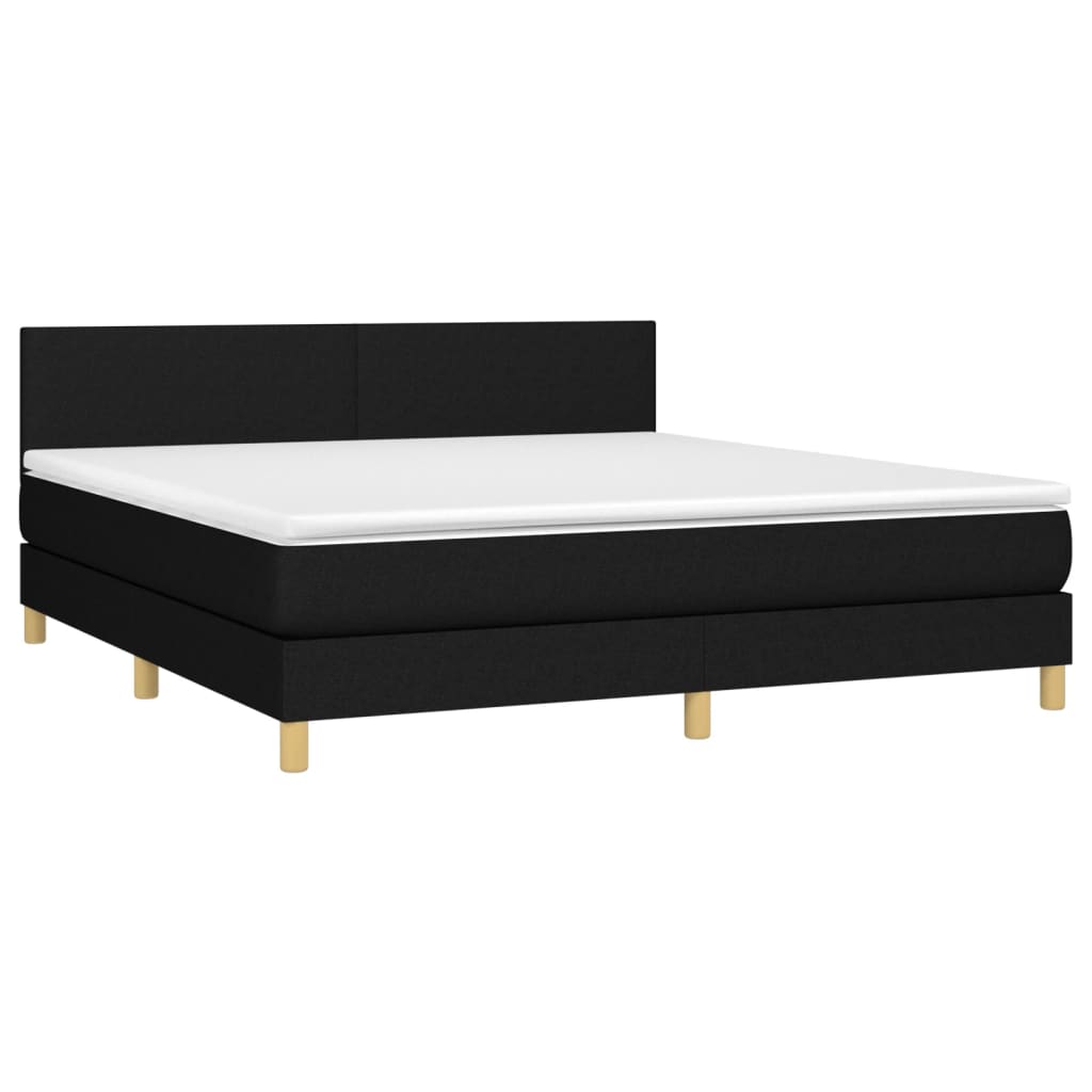 Giroletto a Molle con Materasso Nero 180x200 cm in Tessuto | homemem39