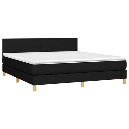 Giroletto a Molle con Materasso Nero 180x200 cm in Tessuto | homemem39