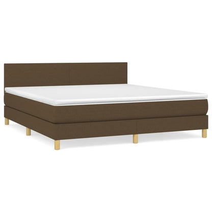 Giroletto a Molle con Materasso Marrone Scuro 180x200cm Tessuto | homemem39