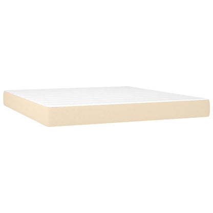 Giroletto a Molle con Materasso Crema 180x200 cm in Tessuto | homemem39