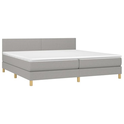 Giroletto a Molle con Materasso Grigio Chiaro 200x200cm Tessuto | homemem39