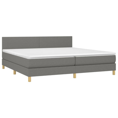 Giroletto a Molle con Materasso Grigio Scuro 200x200 cm Tessuto | homemem39