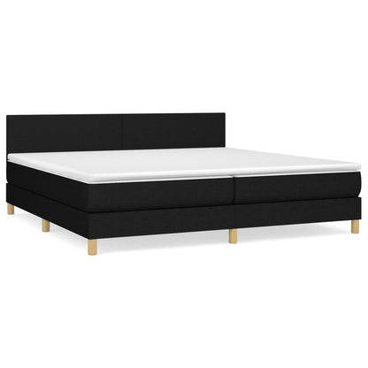 Giroletto a Molle con Materasso Nero 200x200 cm in Tessuto | homemem39