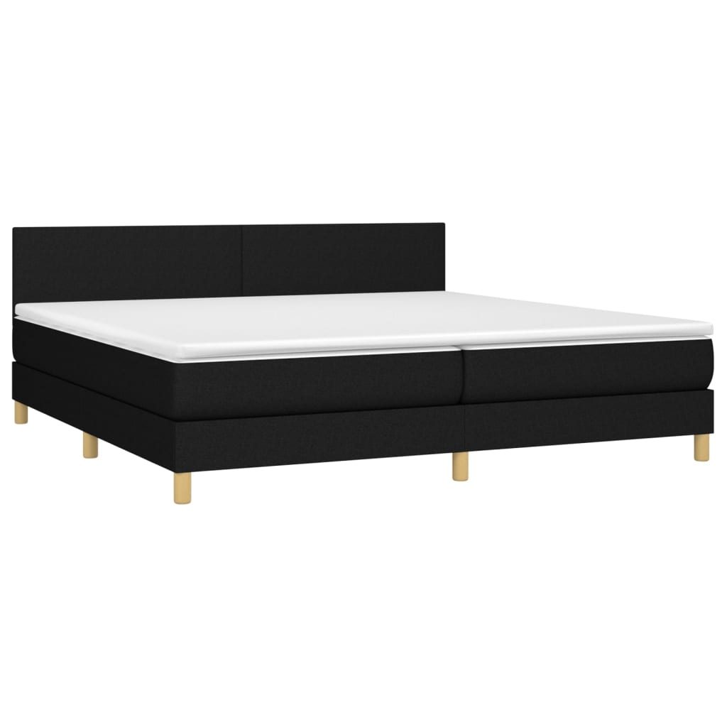 Giroletto a Molle con Materasso Nero 200x200 cm in Tessuto | homemem39