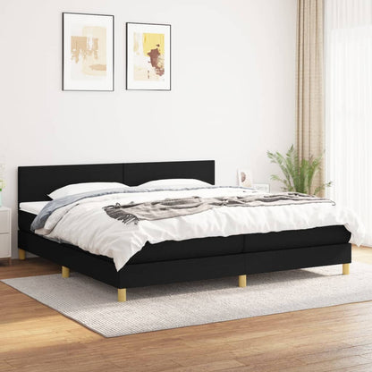 Giroletto a Molle con Materasso Nero 200x200 cm in Tessuto | homemem39