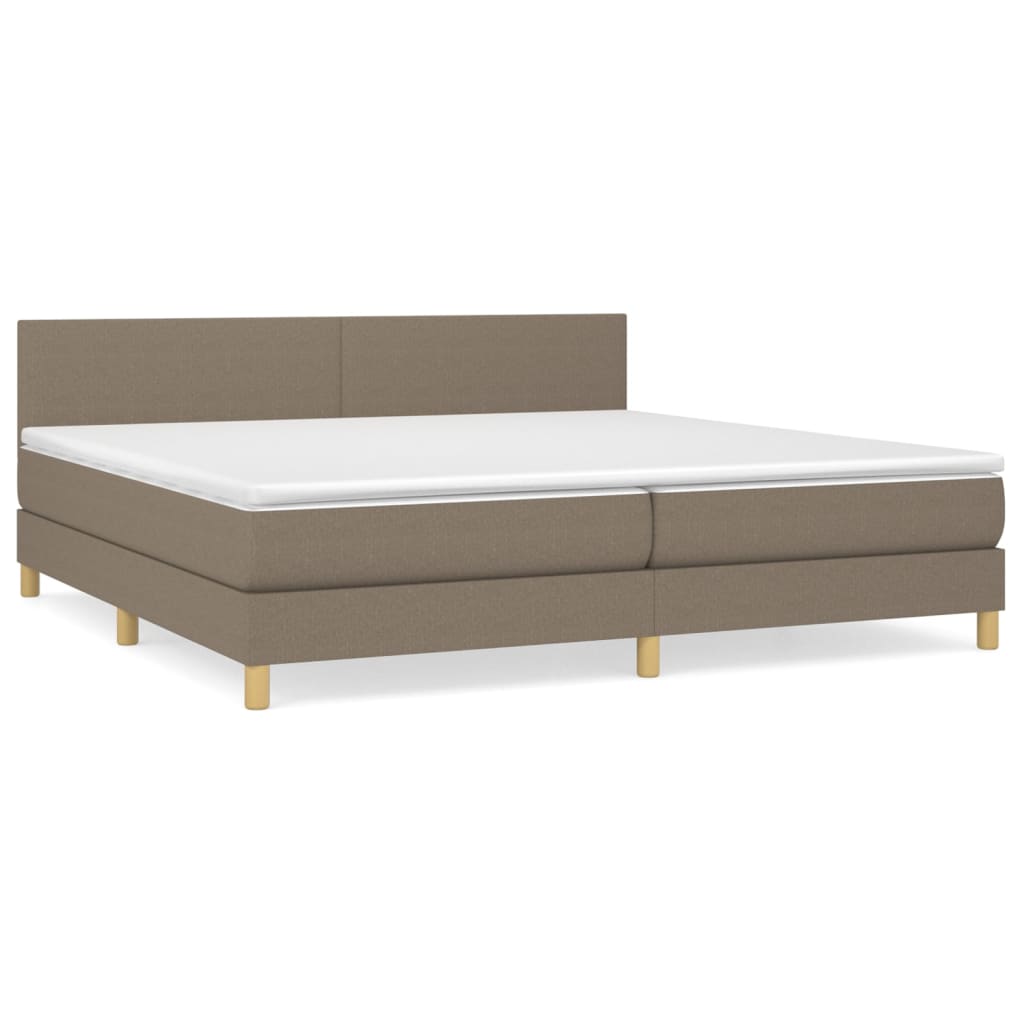Giroletto a Molle con Materasso Tortora 200x200 cm in Tessuto | homemem39