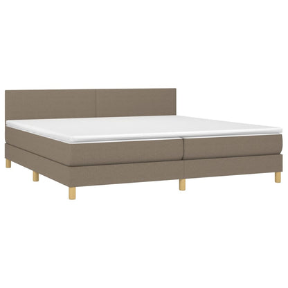 Giroletto a Molle con Materasso Tortora 200x200 cm in Tessuto | homemem39