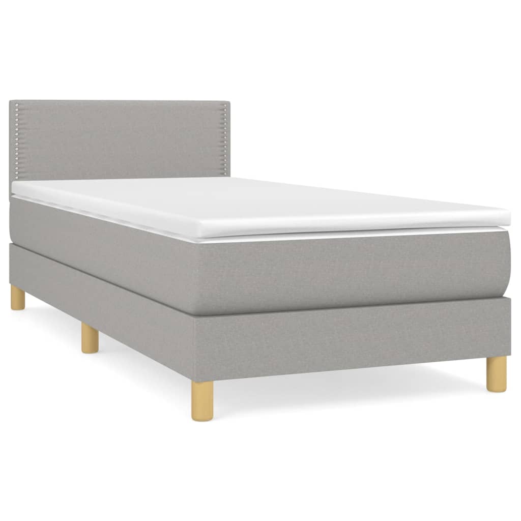 Giroletto a Molle con Materasso Grigio Chiaro 80x200 cm Tessuto | homemem39
