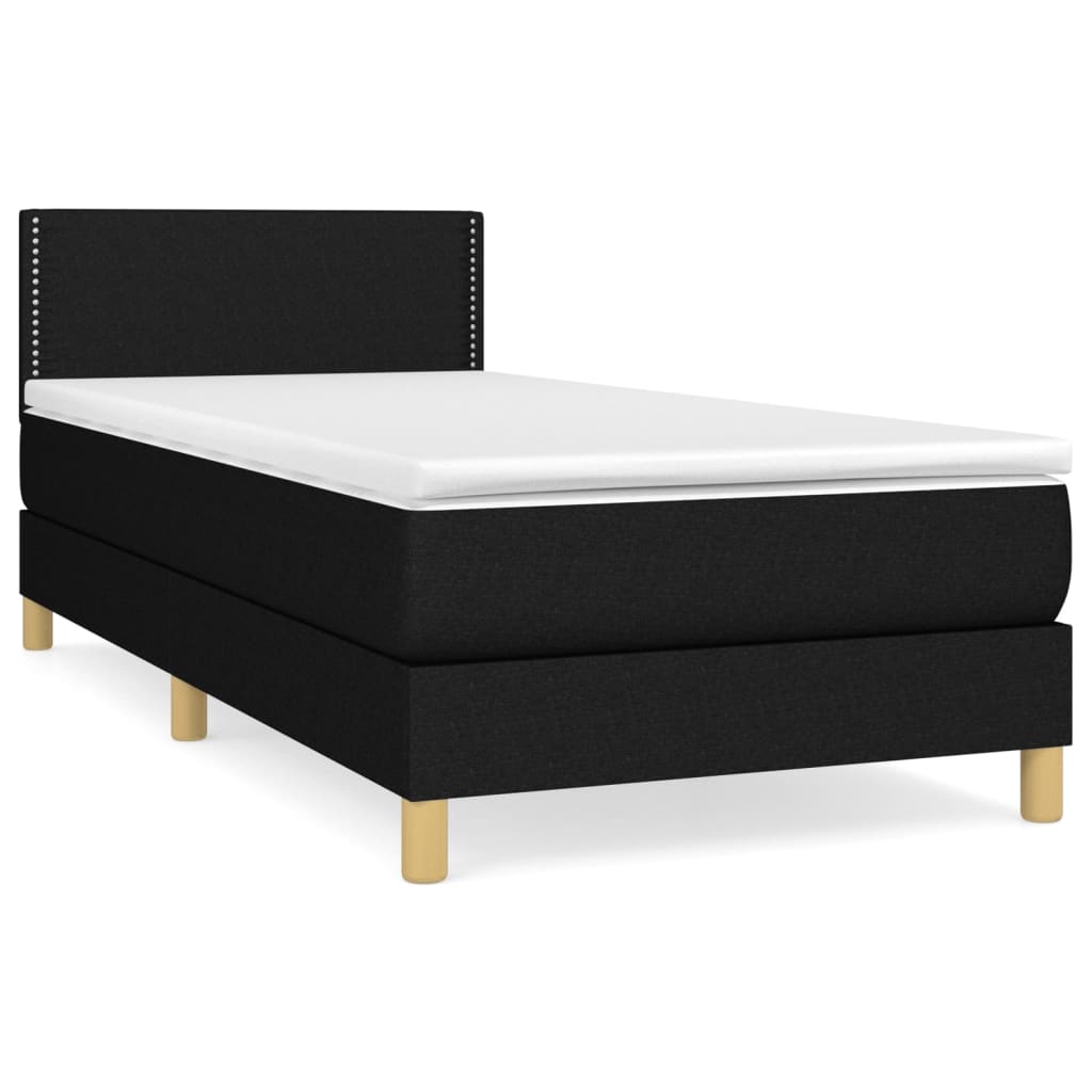 Giroletto a Molle con Materasso Nero 90x190 cm in Tessuto | homemem39