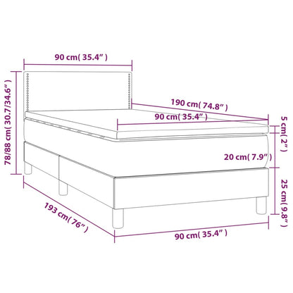 Giroletto a Molle con Materasso Tortora 90x190 cm in Tessuto