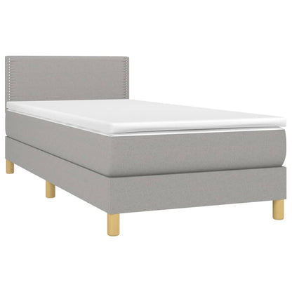 Giroletto a Molle con Materasso Grigio Chiaro 90x200 cm Tessuto | homemem39