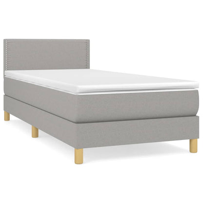 Giroletto a Molle con Materasso Grigio Chiaro100x200 cm Tessuto | homemem39