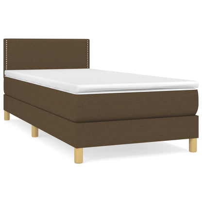 Giroletto a Molle con Materasso Marrone Scuro 100x200cm Tessuto | homemem39