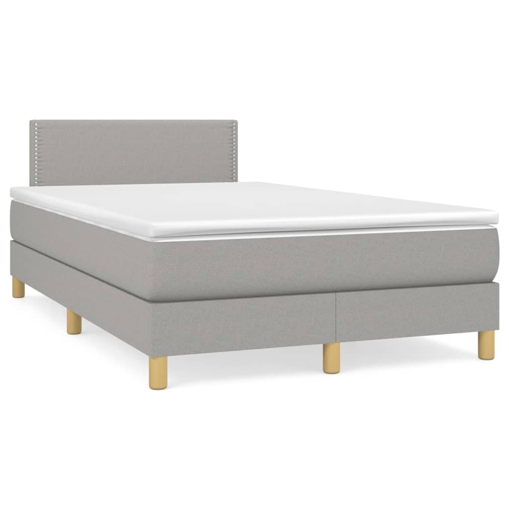 Giroletto a Molle con Materasso Grigio Chiaro 120x200cm Tessuto | homemem39