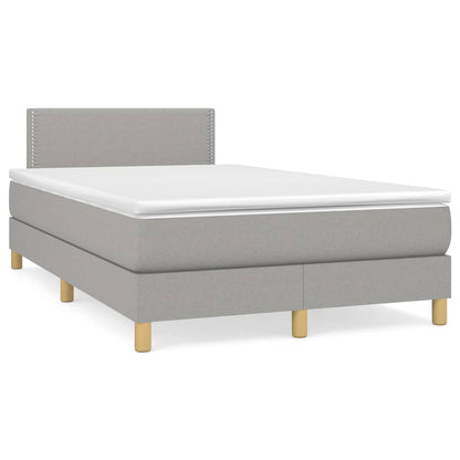 Giroletto a Molle con Materasso Grigio Chiaro 120x200cm Tessuto | homemem39