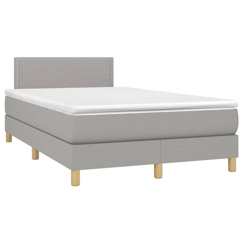 Giroletto a Molle con Materasso Grigio Chiaro 120x200cm Tessuto | homemem39