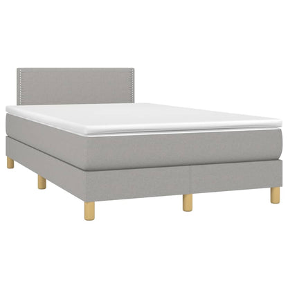 Giroletto a Molle con Materasso Grigio Chiaro 120x200cm Tessuto | homemem39