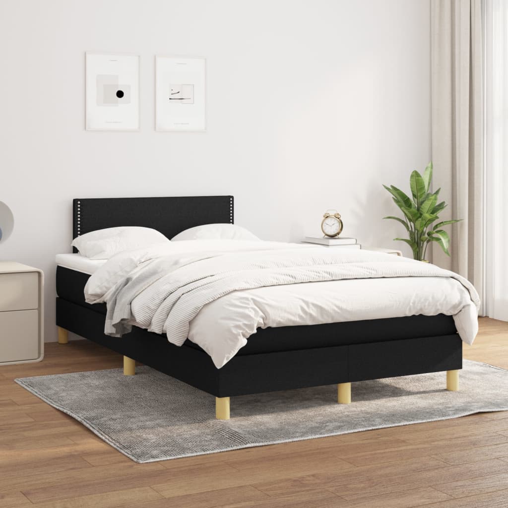 Giroletto a Molle con Materasso Nero 120x200 cm in Tessuto | homemem39
