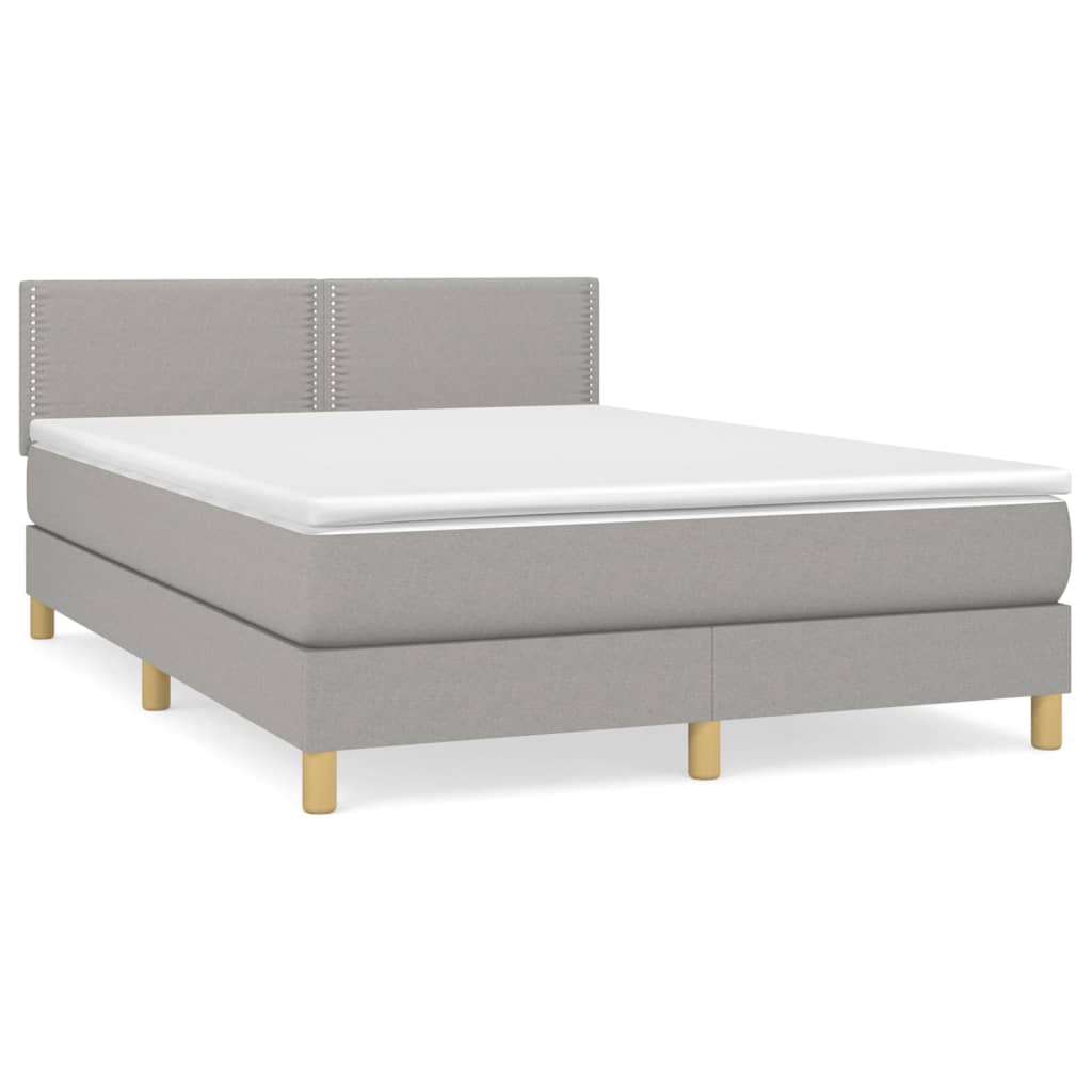 Giroletto a Molle con Materasso Grigio Chiaro 140x200cm Tessuto | homemem39
