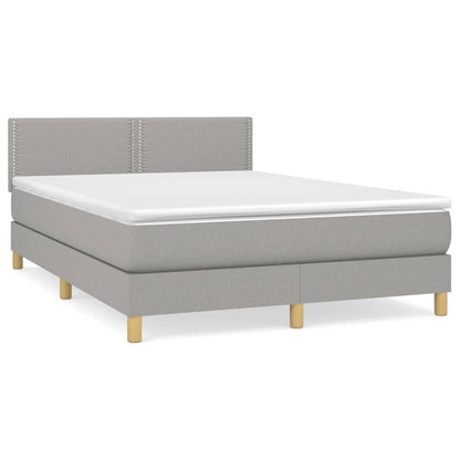 Giroletto a Molle con Materasso Grigio Chiaro 140x200cm Tessuto | homemem39