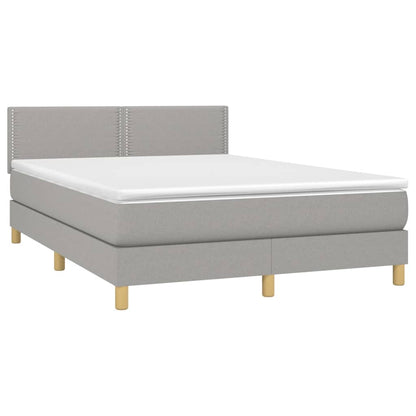 Giroletto a Molle con Materasso Grigio Chiaro 140x200cm Tessuto | homemem39