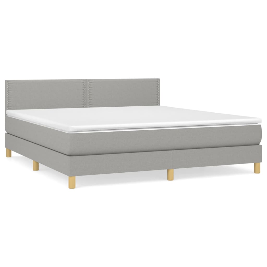 Giroletto a Molle con Materasso Grigio Chiaro180x200 cm Tessuto | homemem39