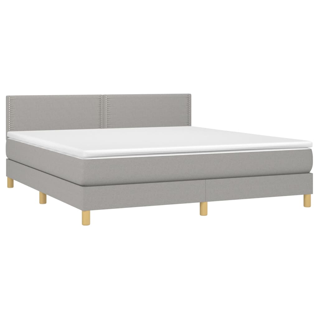 Giroletto a Molle con Materasso Grigio Chiaro180x200 cm Tessuto | homemem39