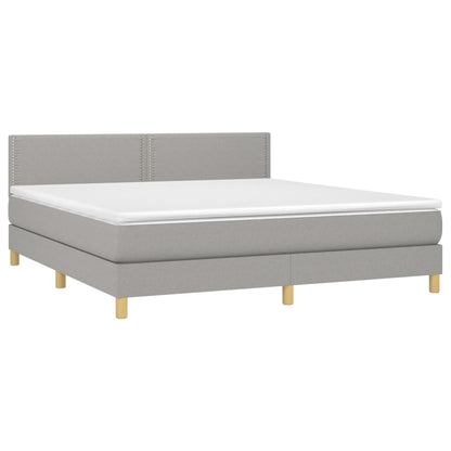 Giroletto a Molle con Materasso Grigio Chiaro180x200 cm Tessuto | homemem39