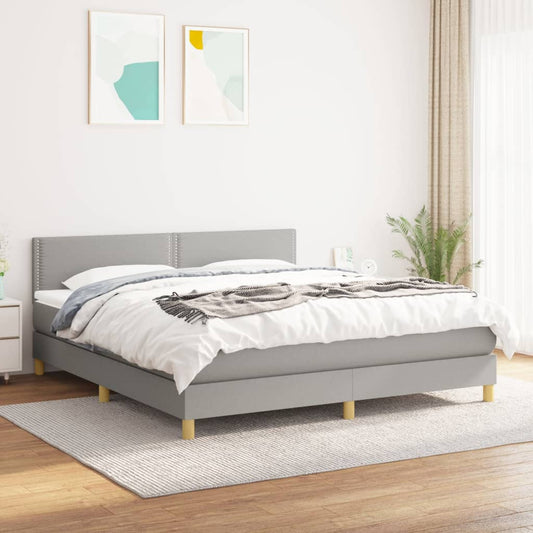 Giroletto a Molle con Materasso Grigio Chiaro180x200 cm Tessuto | homemem39