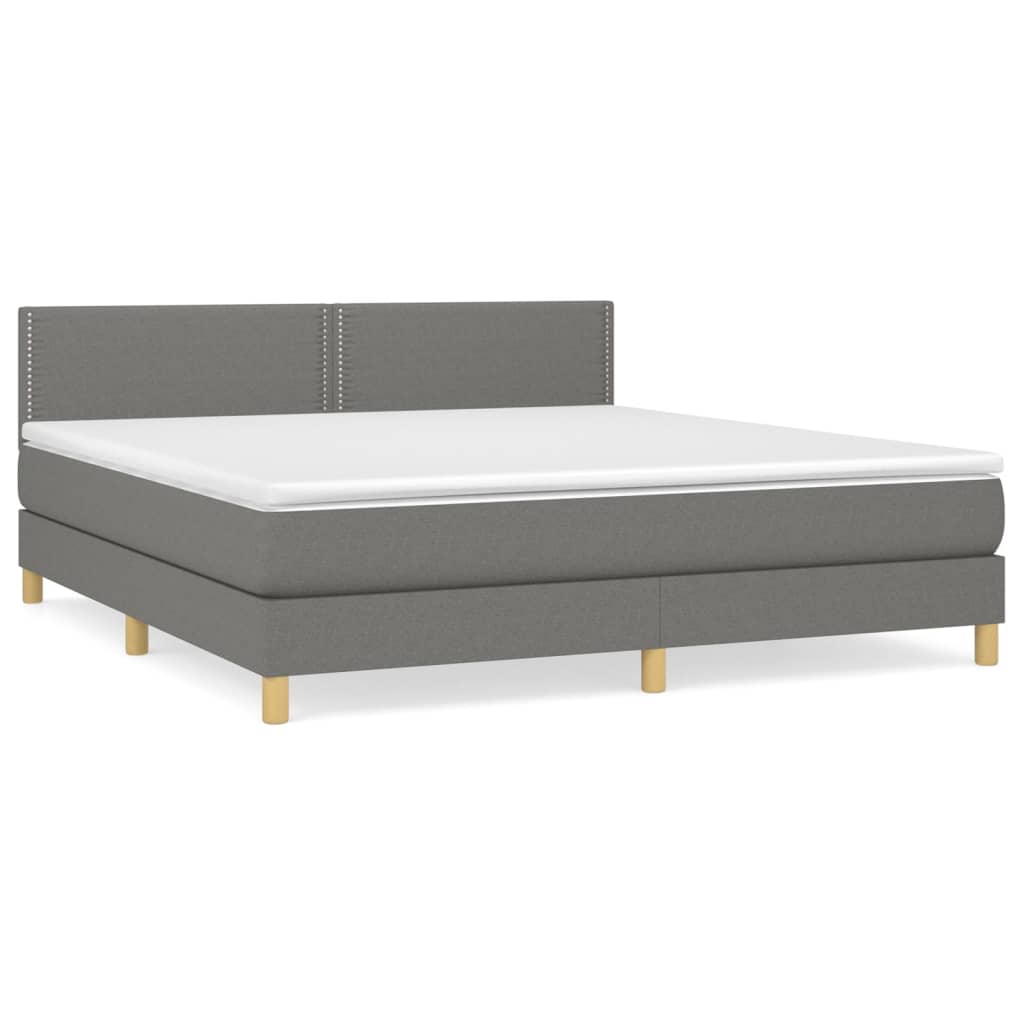 Giroletto a Molle con Materasso Grigio Scuro 180x200 cm Tessuto | homemem39