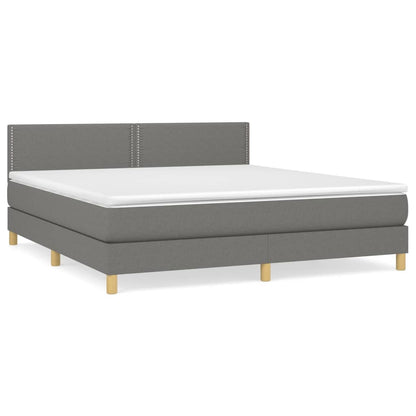 Giroletto a Molle con Materasso Grigio Scuro 180x200 cm Tessuto | homemem39