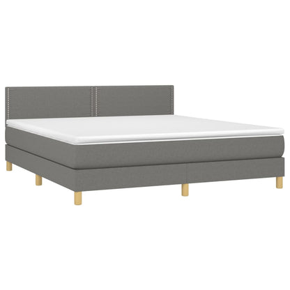 Giroletto a Molle con Materasso Grigio Scuro 180x200 cm Tessuto | homemem39