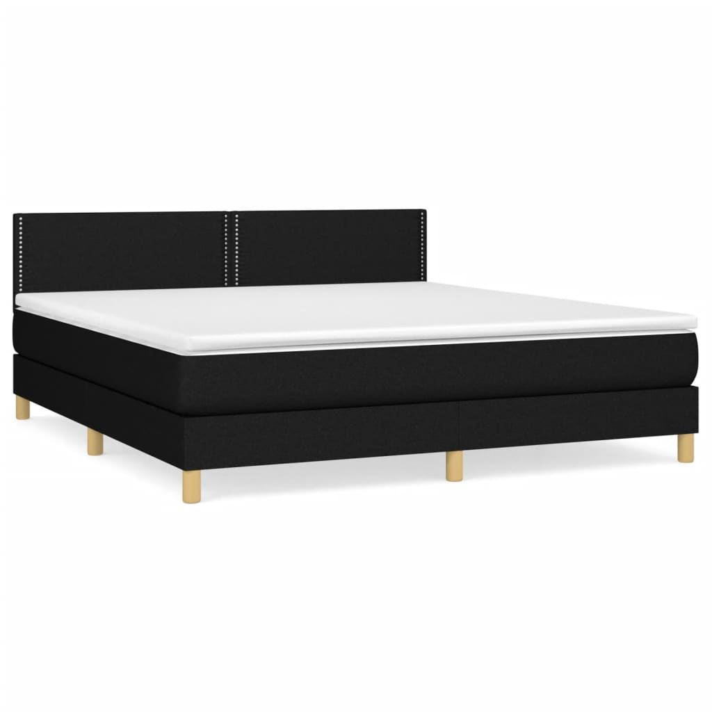 Giroletto a Molle con Materasso Nero 180x200 cm in Tessuto | homemem39